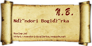 Nándori Boglárka névjegykártya