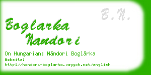 boglarka nandori business card